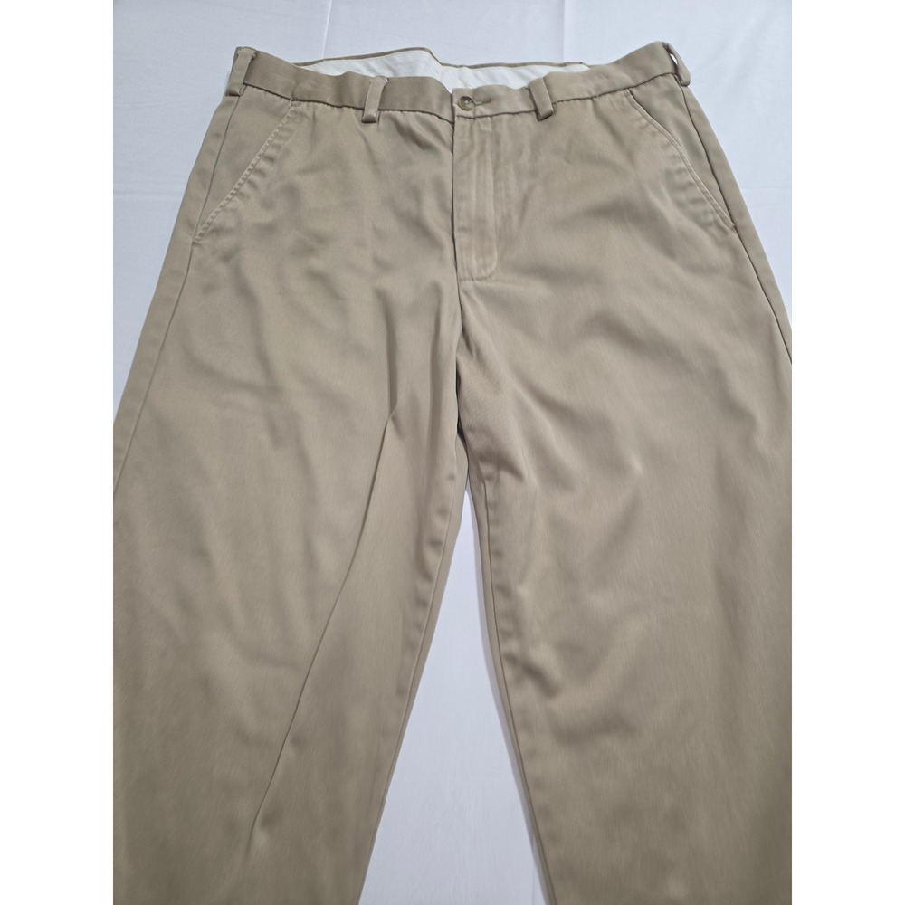 George Mens Chino Pants 36x30 Mocha Chip Khaki Straight Leg Cotton GM03254